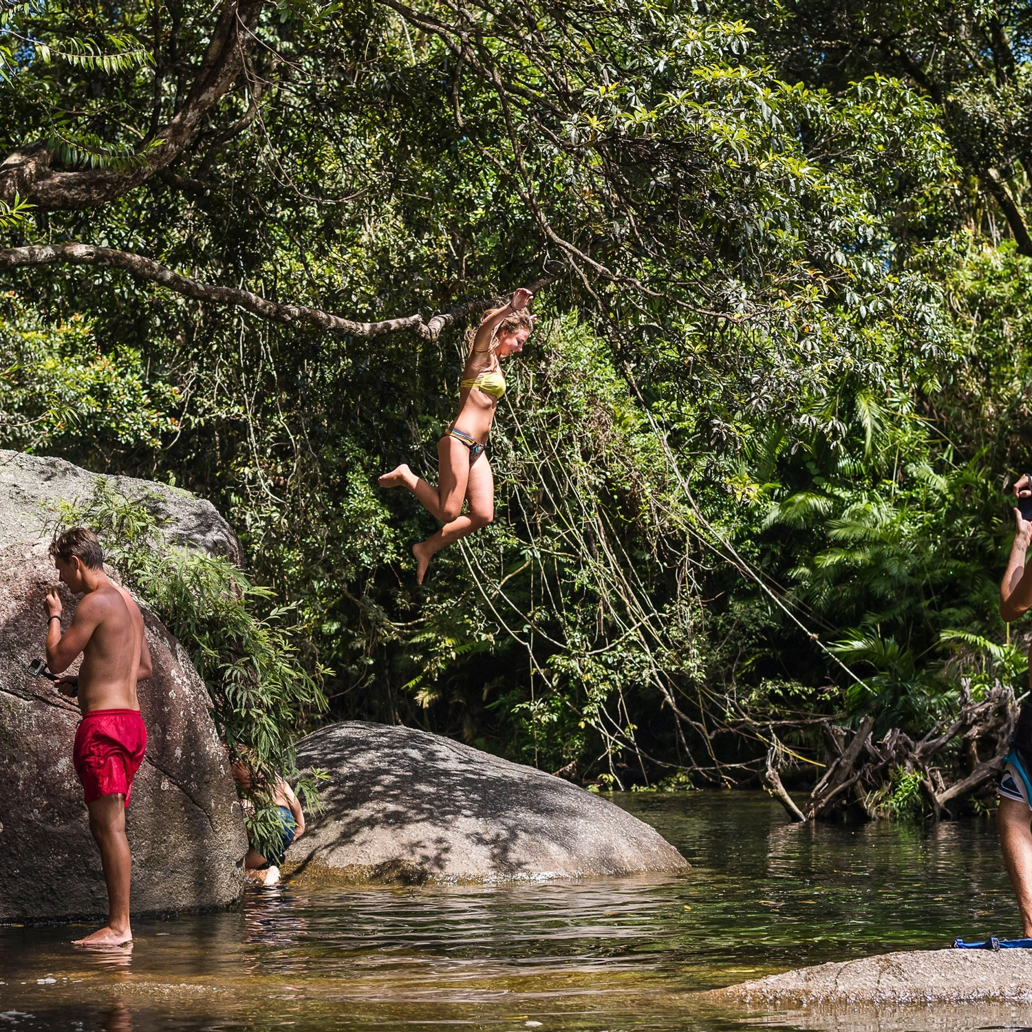 Snorkelling the Great Barrier Reefs crystal blue water